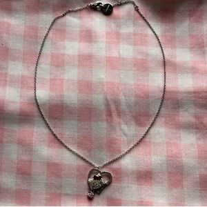 Swarovski Silver and Pink Heart Necklace